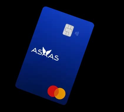Cartão Asaas é um cartão azul escuro com o logotipo do Asaas e bandeira Mastercard